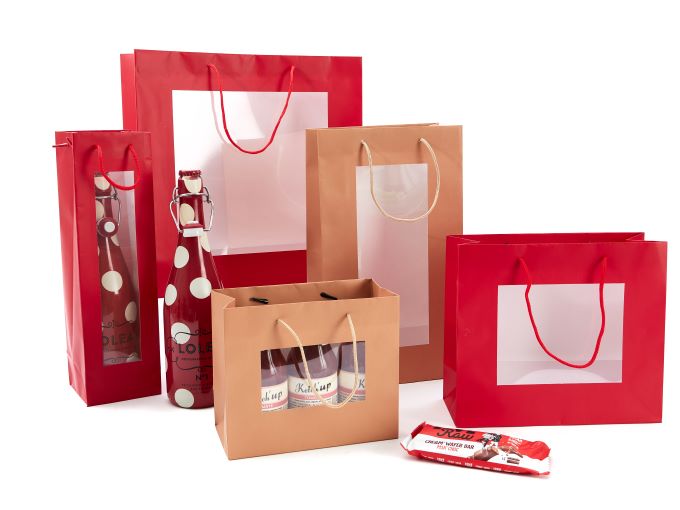 geschenkzakken papier met venster geschenkzakken met venster karton